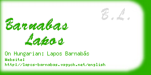 barnabas lapos business card